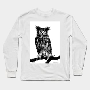 Long-eared owl Portrait Long Sleeve T-Shirt